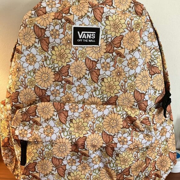 *NEW* Vans 1970s Hippie Type Mushroom Sunflower Backpack Bookbag Skater - Picture 1 of 3